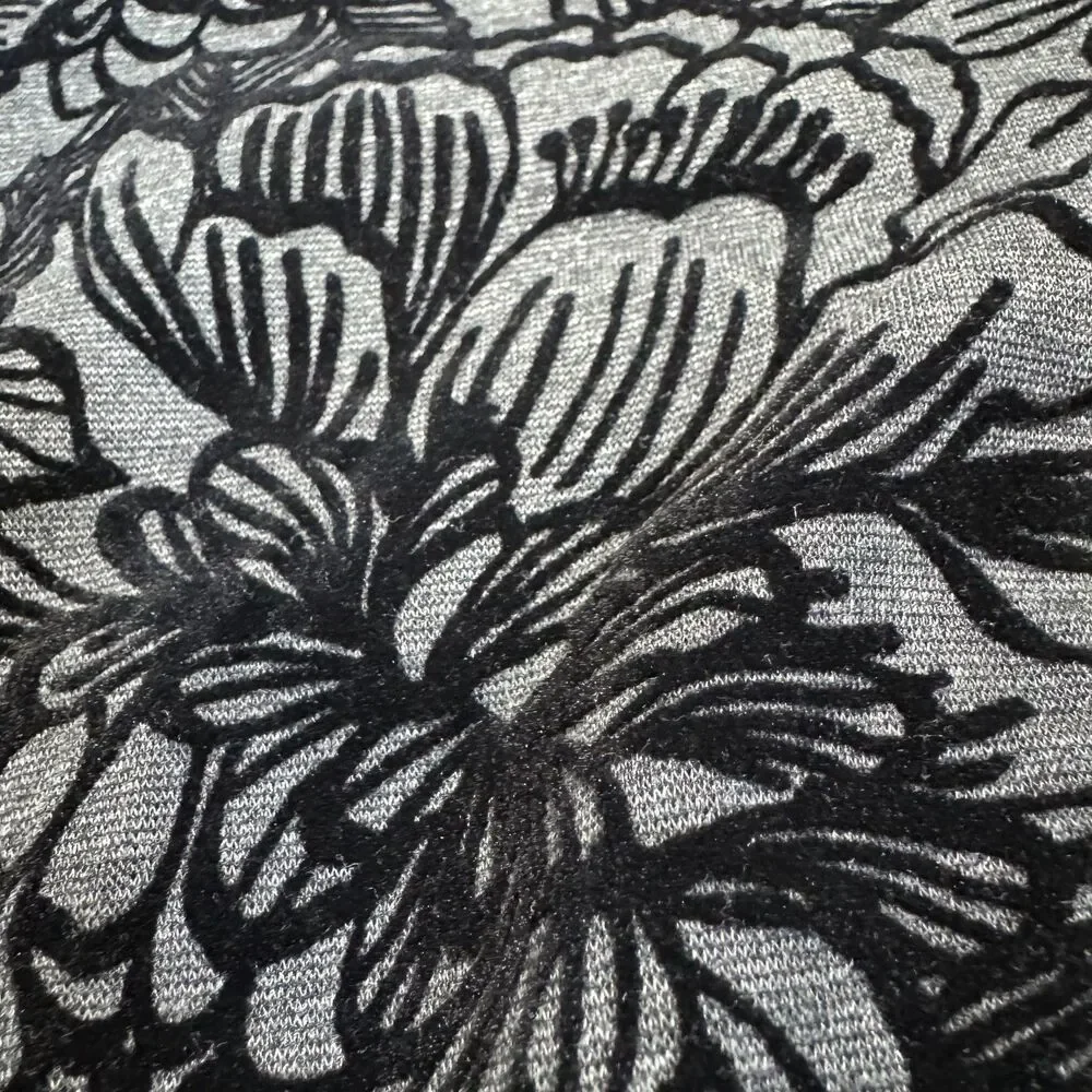 Lands End gray flocked velvet floral dress women’s XL NEW whimsigoth modest - Picture 5 of 9